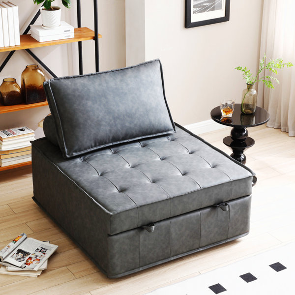 Latitude Run® 35.51'' Wide Tufted Convertible Chair, Lazy Sofa, Small